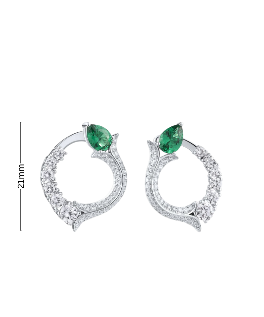 Sidabriniai auskarai su cirkoniais ir špineliais