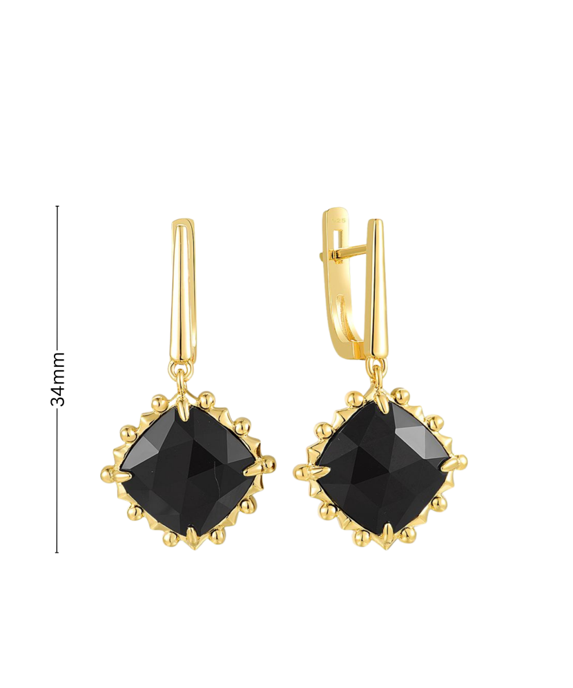 Paauksuoti sidabriniai auskarai su agatu