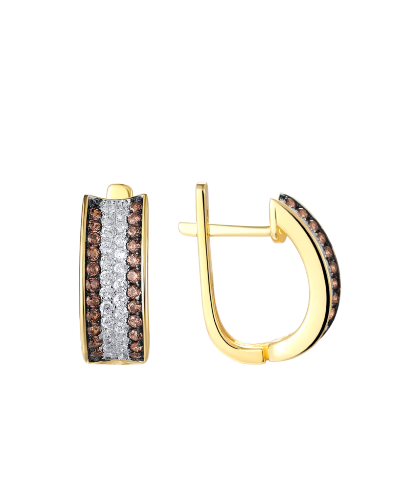 Paauksuoti sidabriniai auskarai su cirkoniais