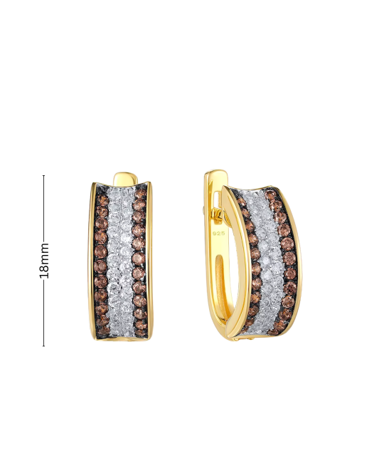 Paauksuoti sidabriniai auskarai su cirkoniais