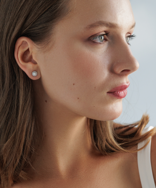 Sidabriniai auskarai su perlais ir cirkoniais