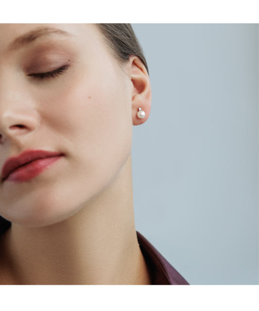 Sidabriniai auskarai su perlais ir cirkoniais