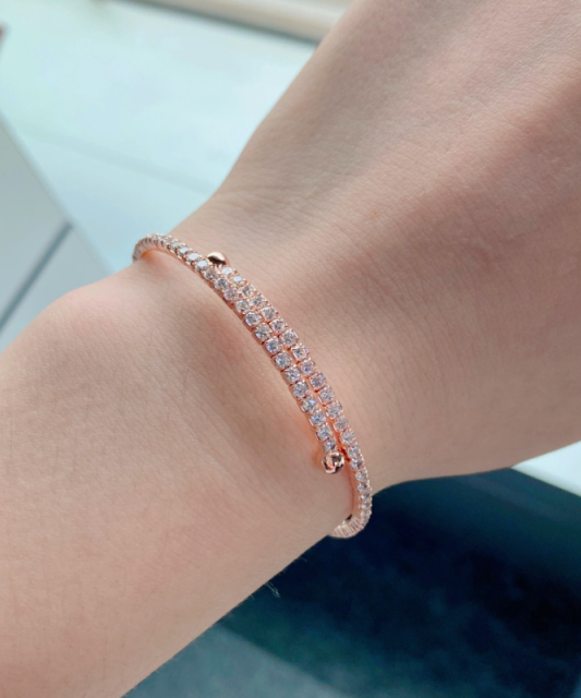 Paauksuota Sidabrinė apyrankė su cirkoniais