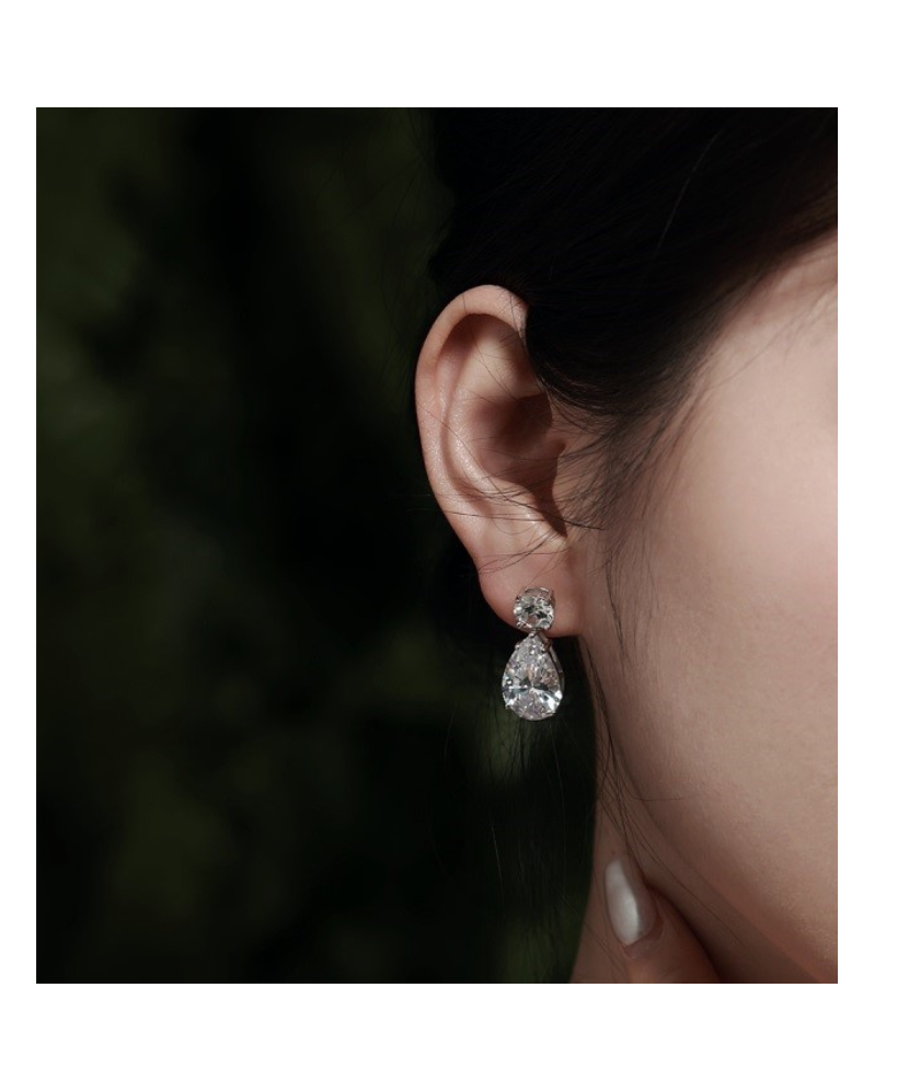 Sidabriniai auskarai su cirkoniais