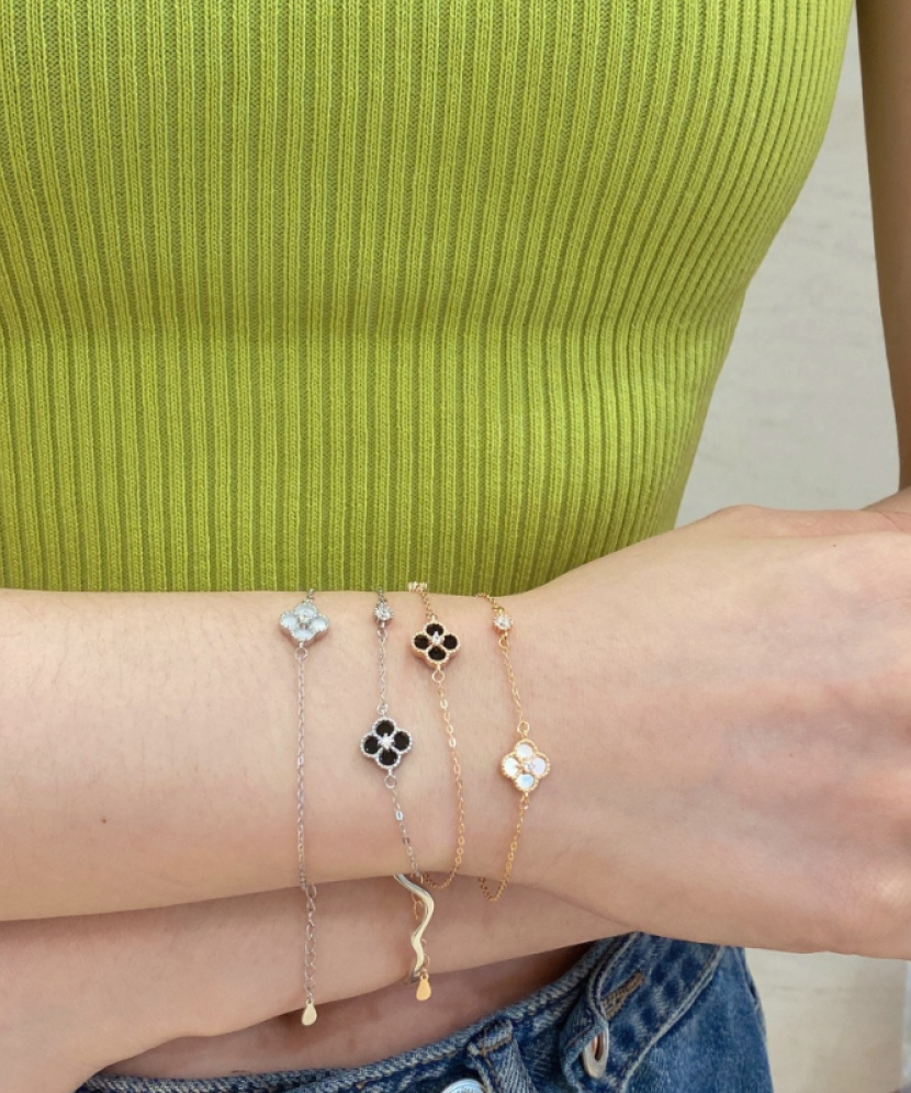 Paauksuota Sidabrinė apyrankė su cirkoniu ir emale