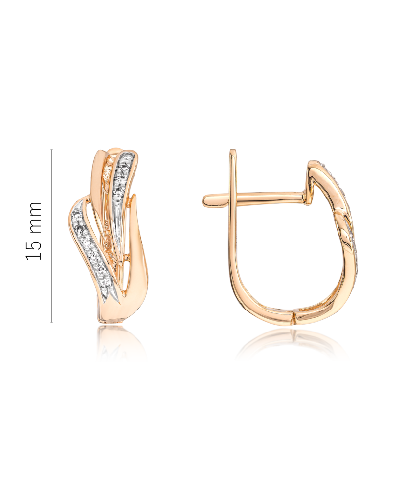 Auksiniai auskarai su deimantais