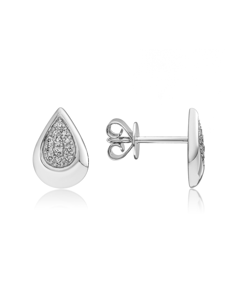 Balto aukso auskarai su deimantais