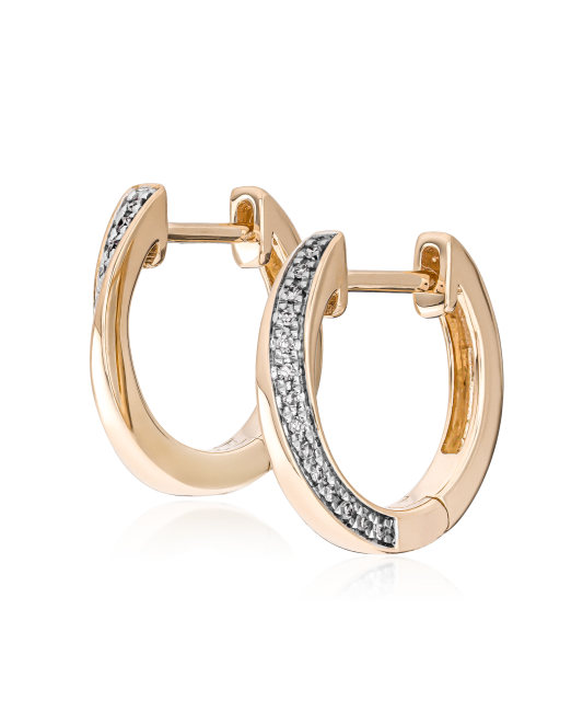 Auksiniai auskarai su deimantais