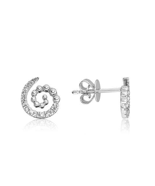 Balto aukso auskarai su deimantais