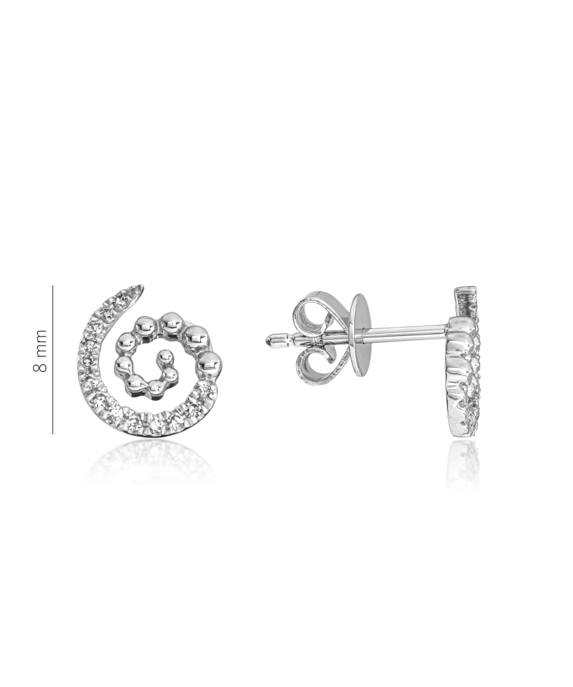 Balto aukso auskarai su deimantais