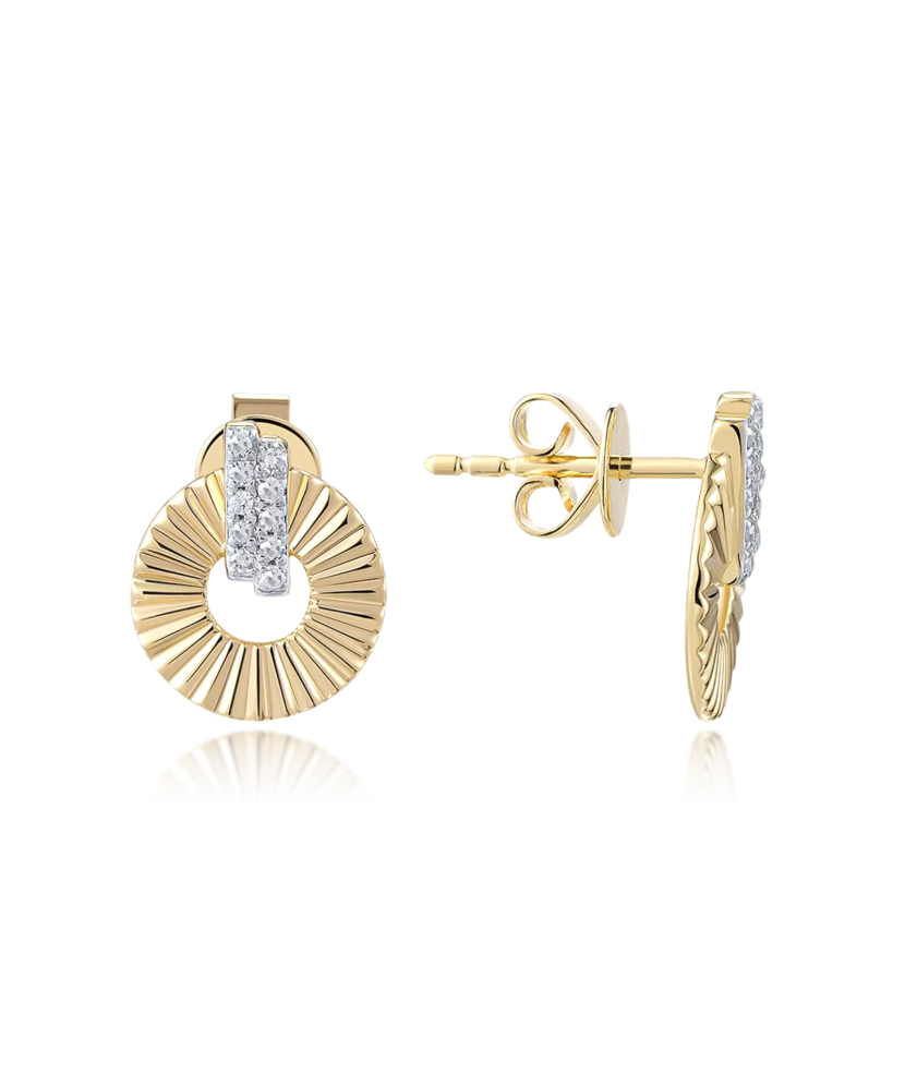 Geltono aukso auskarai su deimantais