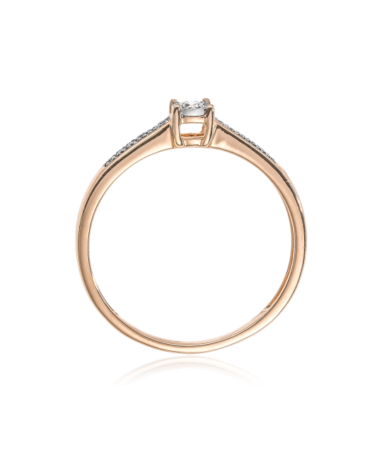 Auksinis žiedas su deimantais