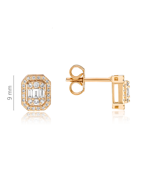 Auksiniai auskarai su deimantais