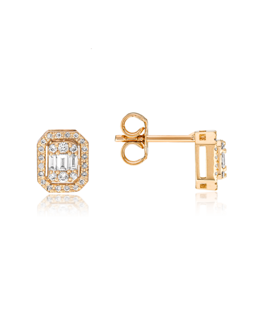 Auksiniai auskarai su deimantais