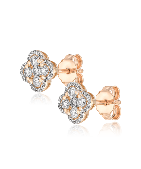 Auksiniai auskarai su deimantais