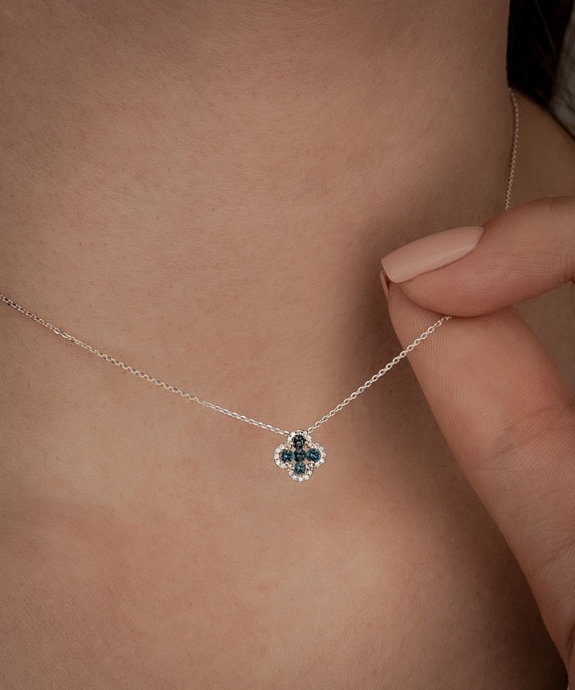 Balto aukso Grandinėlė Su London topazais ir deimantais