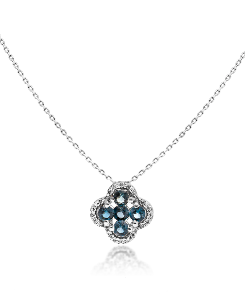 Balto aukso Grandinėlė Su London topazais ir deimantais