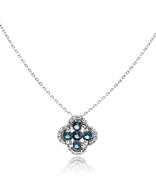 Balto aukso Grandinėlė Su London topazais ir deimantais