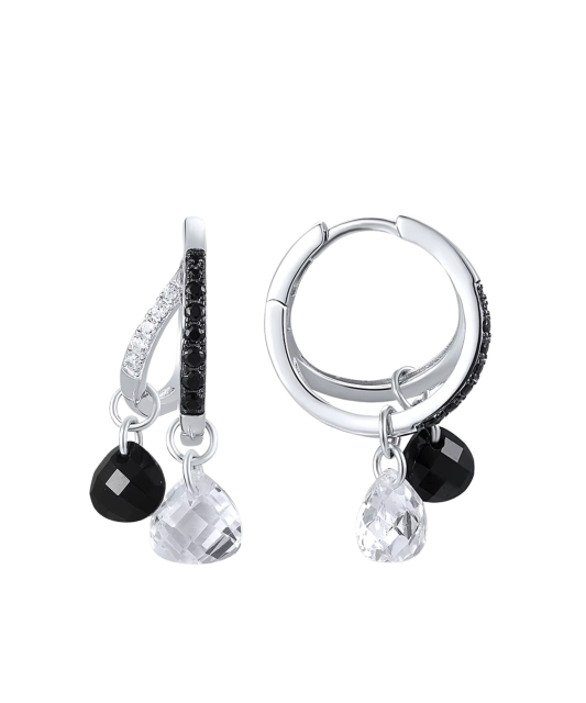 Sidabriniai auskarai su špineliais ir cirkoniais