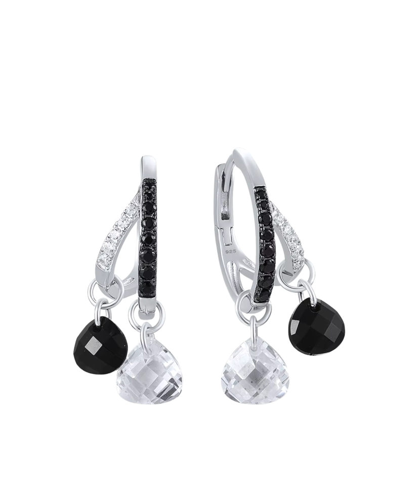 Sidabriniai auskarai su špineliais ir cirkoniais