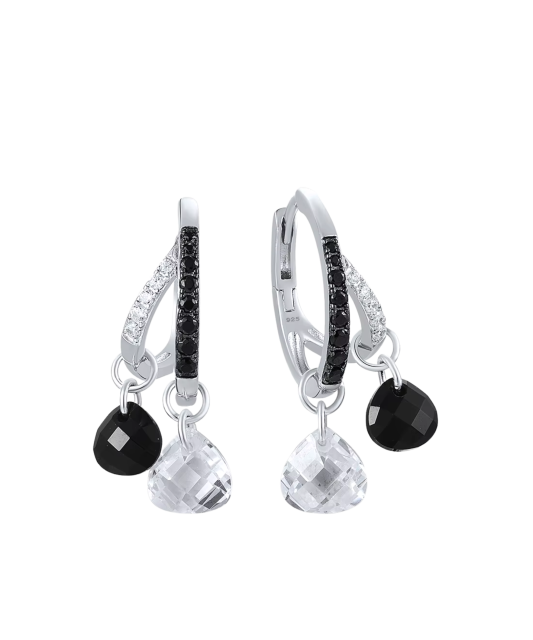 Sidabriniai auskarai su špineliais ir cirkoniais