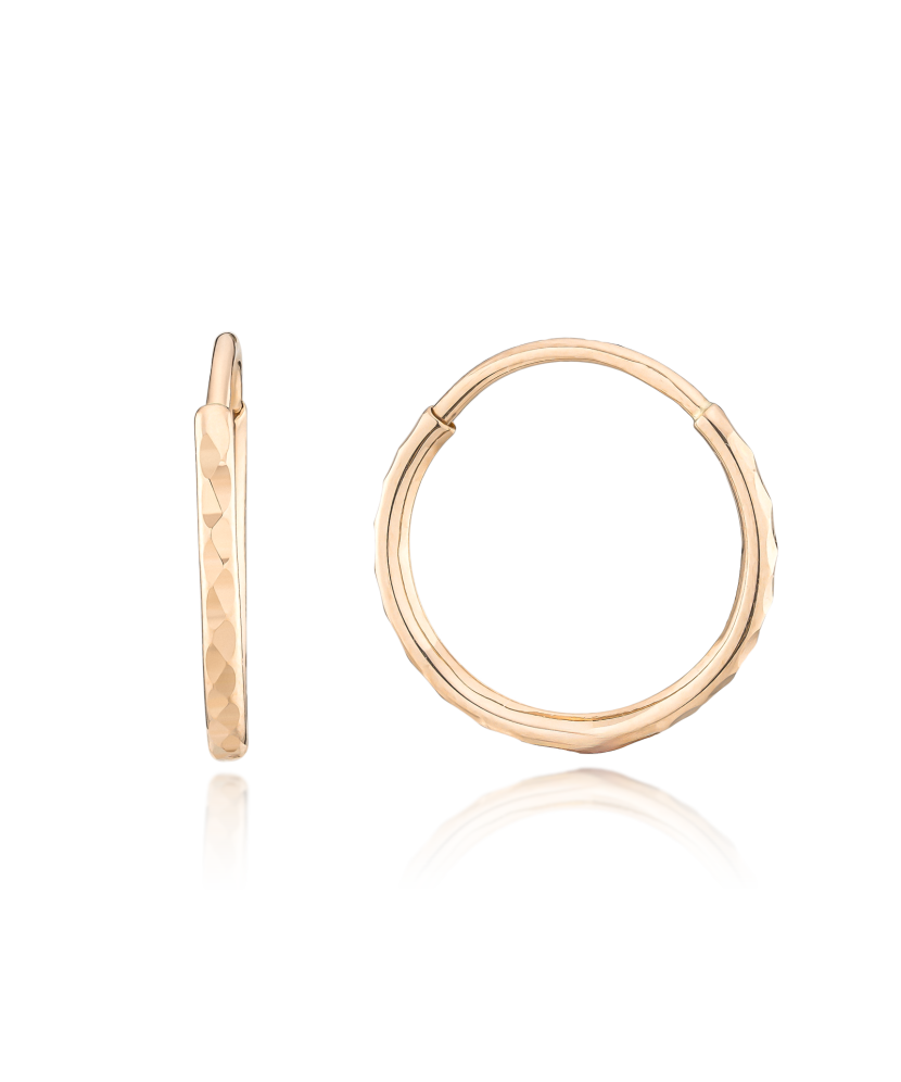 Auksiniai auskarai graviruotos rinkutės 13mm