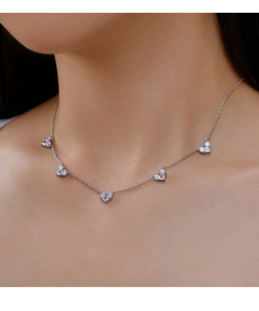 Sidabrinė grandinėlė su cirkonio pakabuku