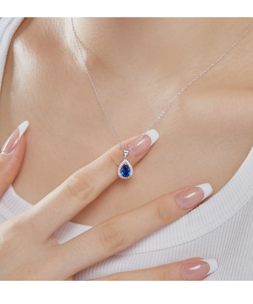 Sidabrinė grandinėlė su cirkonio pakabuku