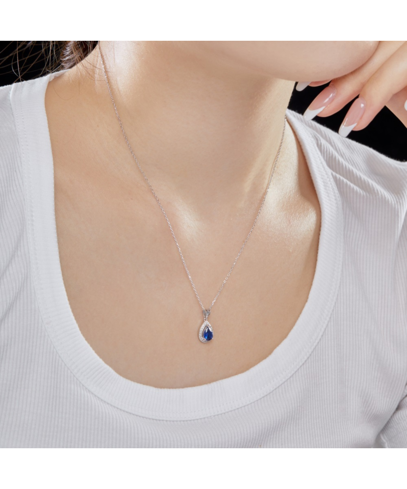 Sidabrinė grandinėlė su cirkonio pakabuku