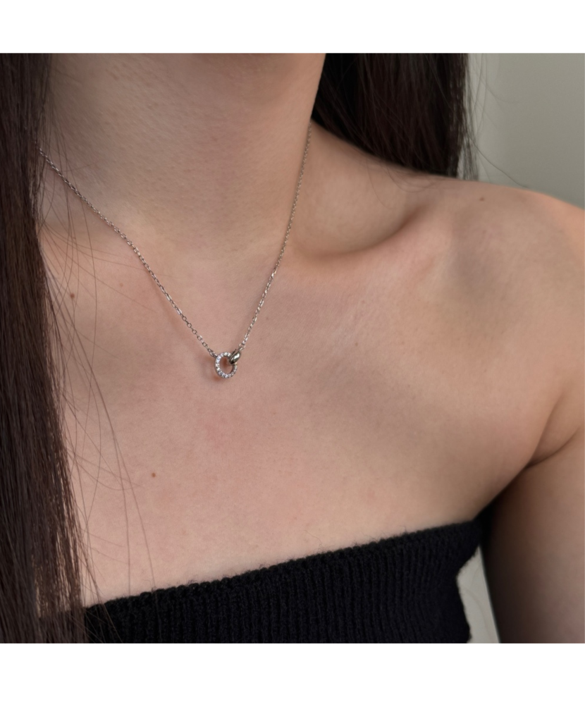 Sidabrinė grandinėlė su cirkonio pakabuku