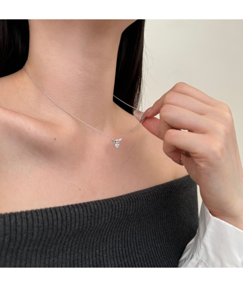 Sidabrinė grandinėlė su cirkonio pakabuku