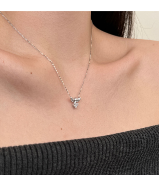 Sidabrinė grandinėlė su cirkonio pakabuku