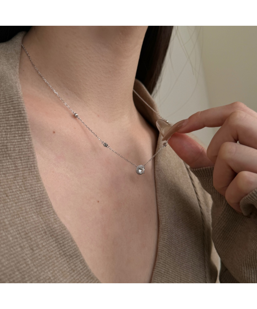 Sidabrinė grandinėlė su cirkonio pakabuku