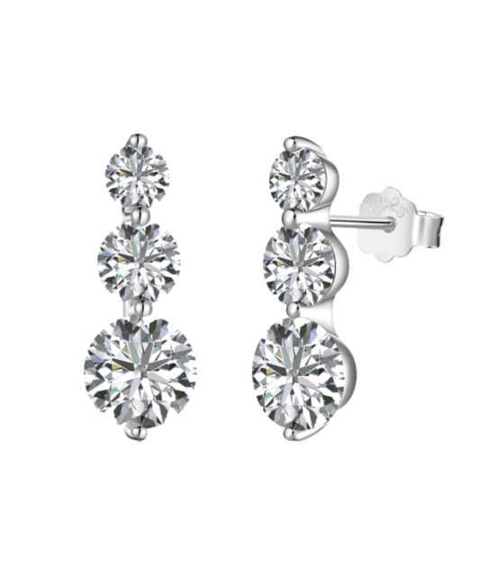 Sidabriniai auskarai su cirkoniais