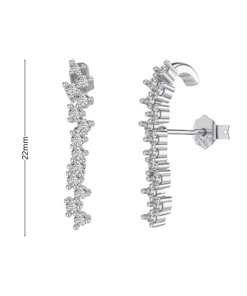 Sidabriniai auskarai su cirkoniais