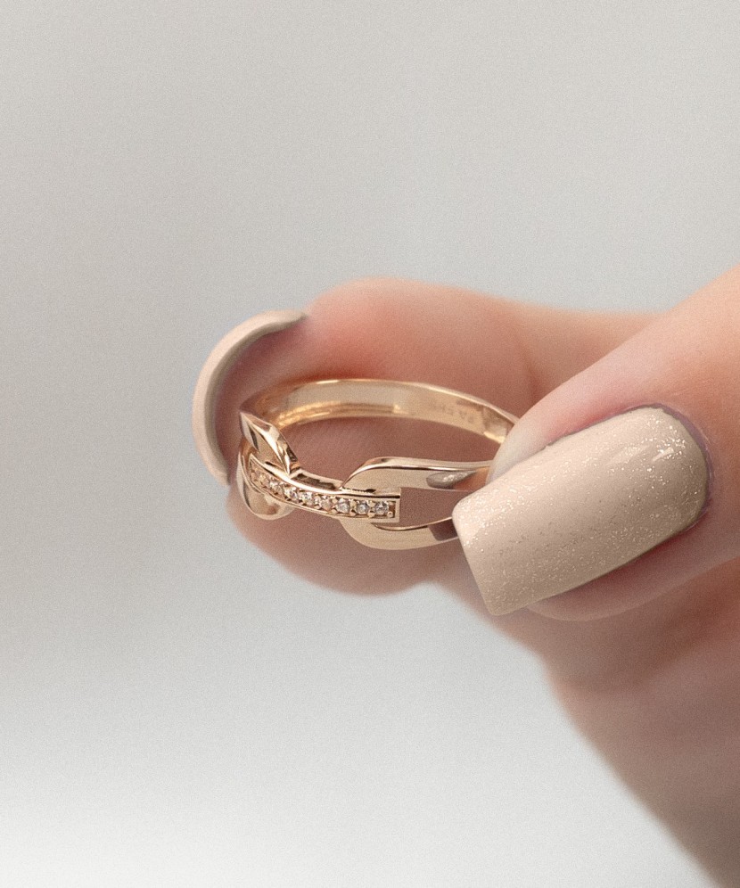 Auksinis žiedas su cirkoniais