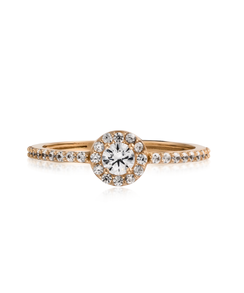 Auksinis žiedas su cirkoniais