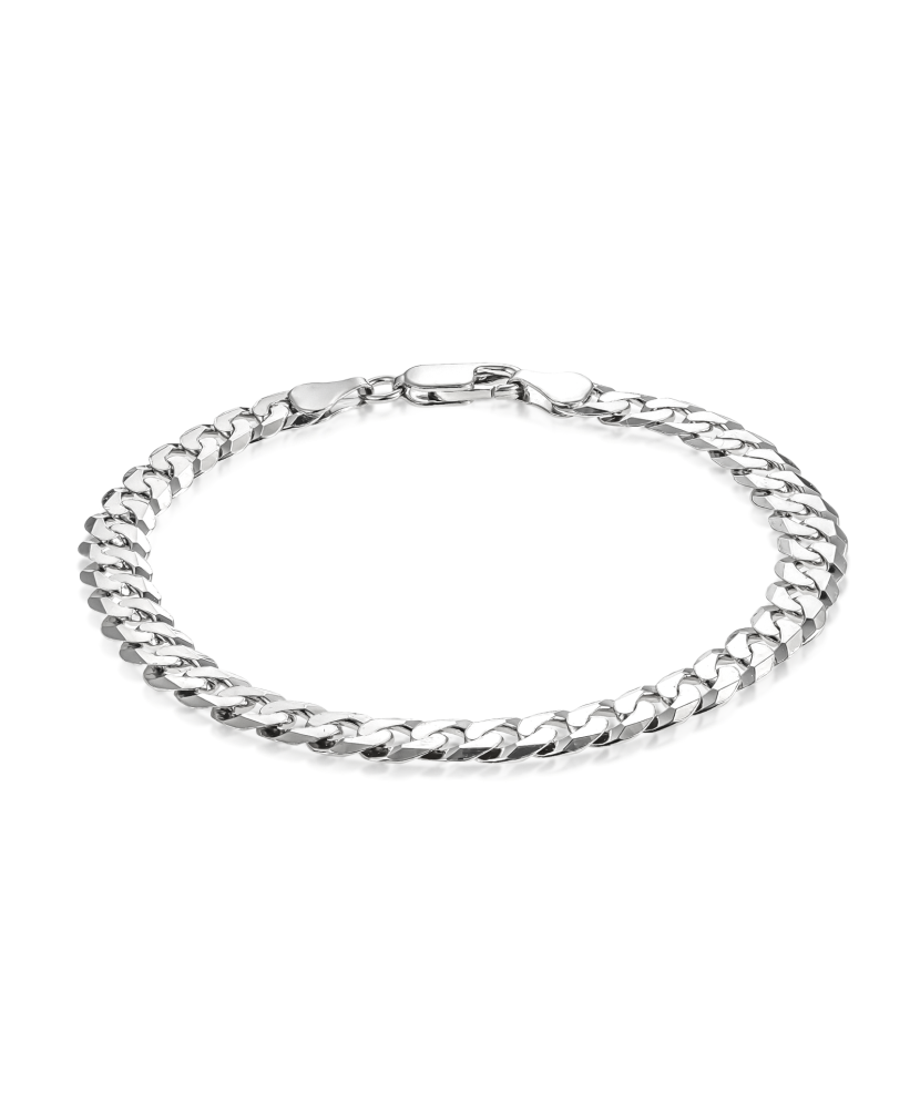 Sidabrinė apyrankė dengta rodžiu "Curb" 6.7mm