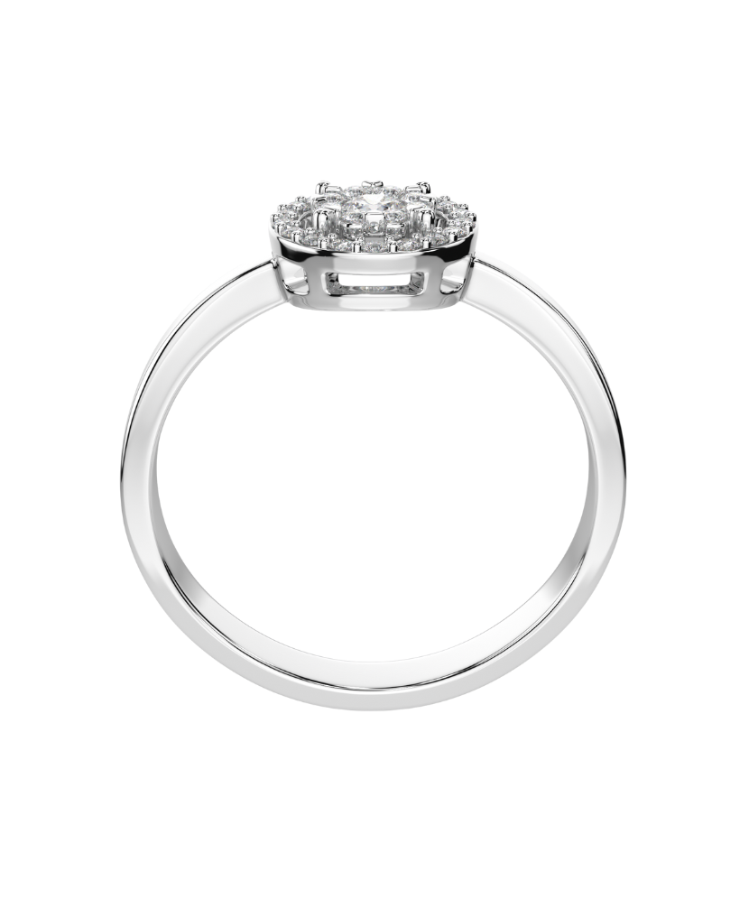 Balto aukso žiedas su deimantais  - Goldinga