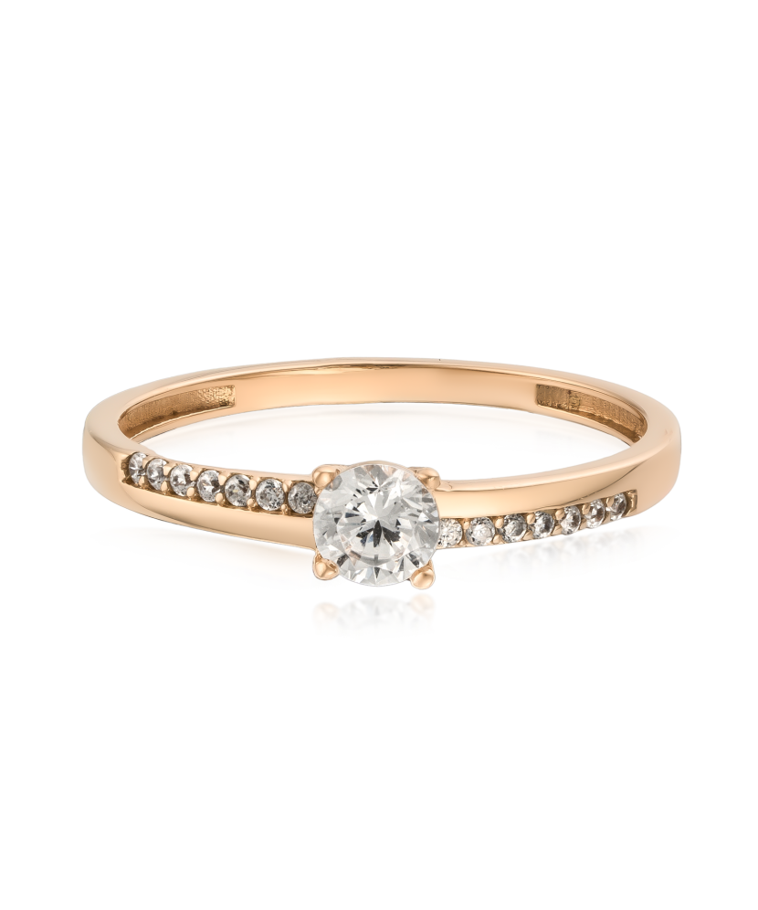 Auksinis žiedas su cirkoniais