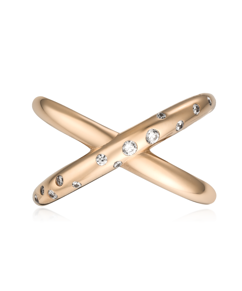 Auksinis žiedas su cirkoniais