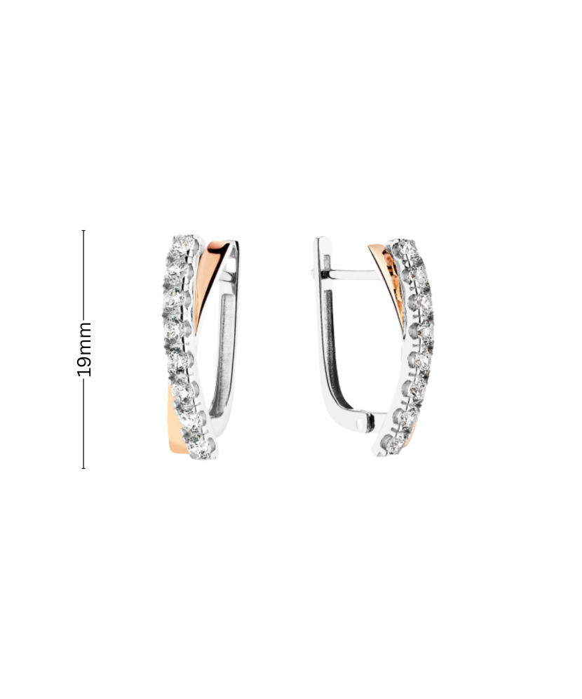 Sidabriniai auskarai dengti auksu su cirkoniais