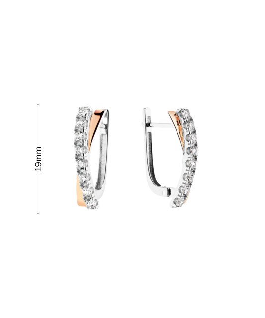 Sidabriniai auskarai dengti auksu su cirkoniais