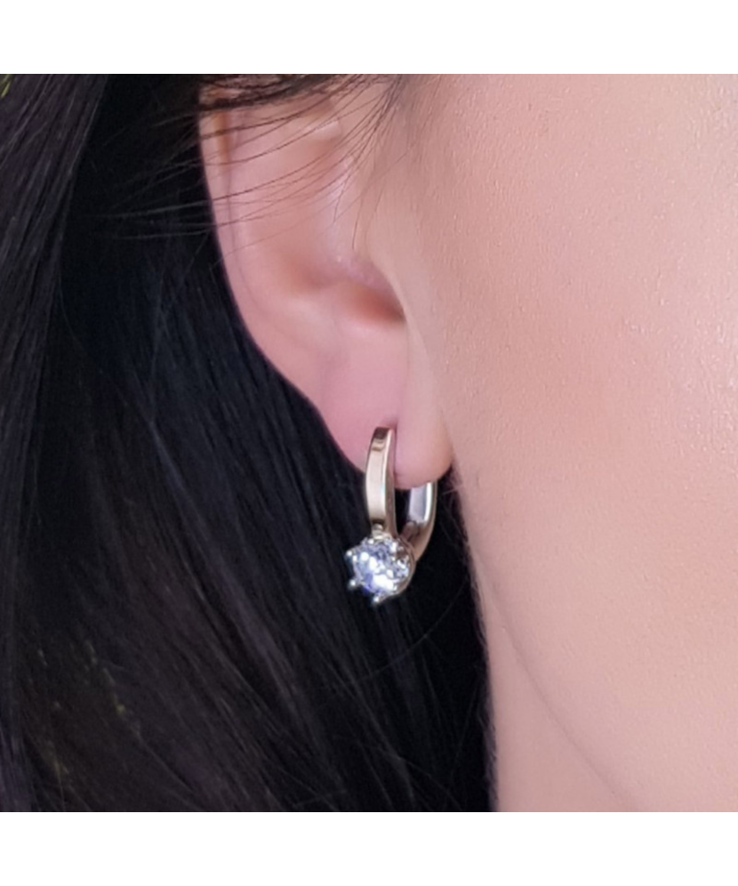 Sidabriniai auskarai dengti auksu su cirkoniais