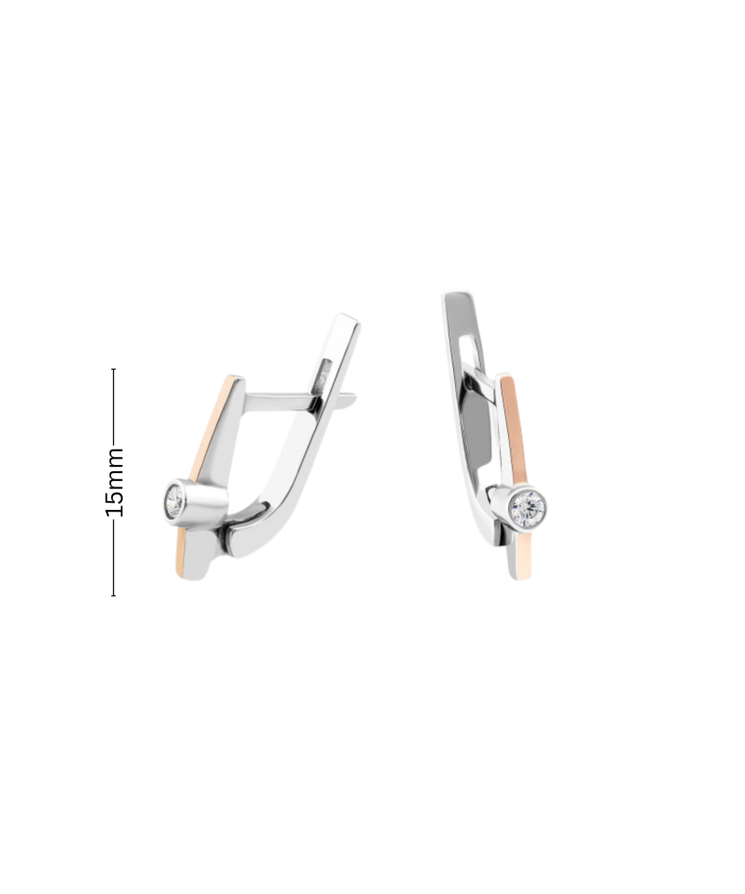 Sidabriniai auskarai dengti auksu su cirkoniais