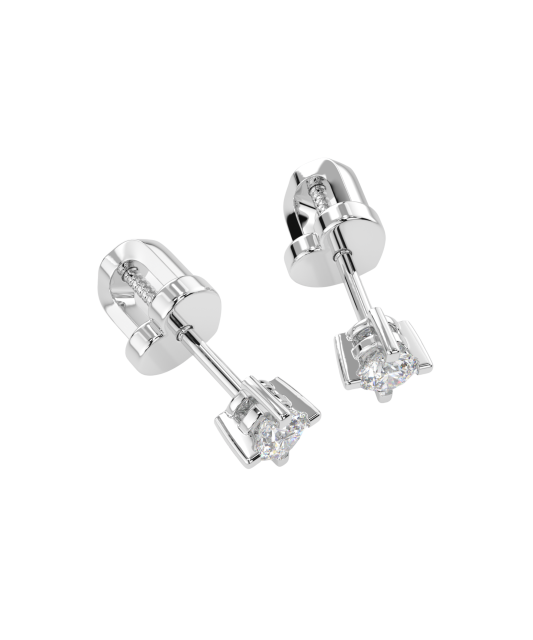 Balto aukso auskarai su deimantais  - Goldinga