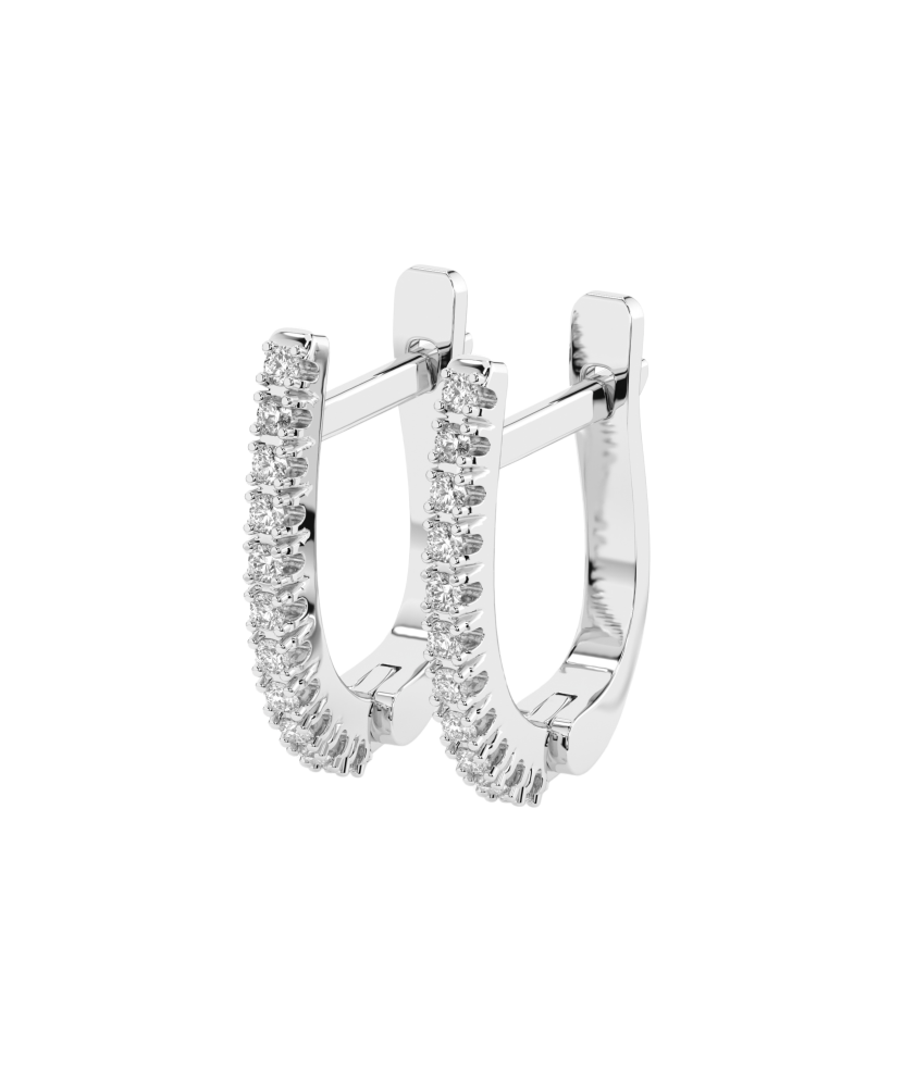 Balto aukso auskarai su briliantais  - Goldinga