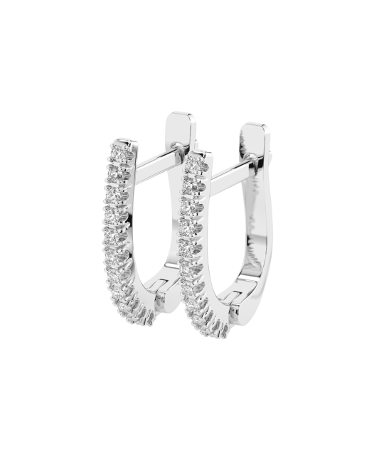 Balto aukso auskarai su briliantais  - Goldinga