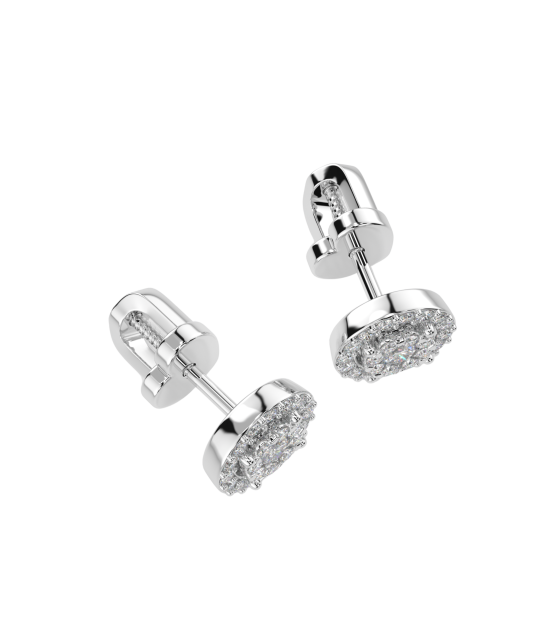 Balto aukso auskarai su briliantais  - Goldinga