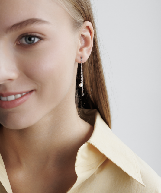 Sidabriniai auskarai su perlais